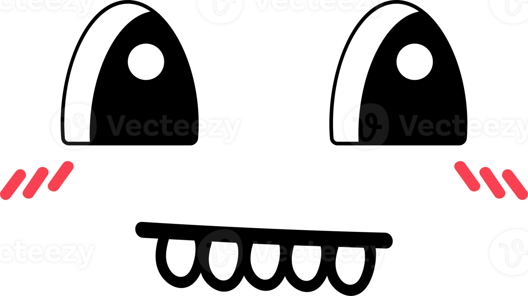 Shy face emoji illustration on transparent background. png