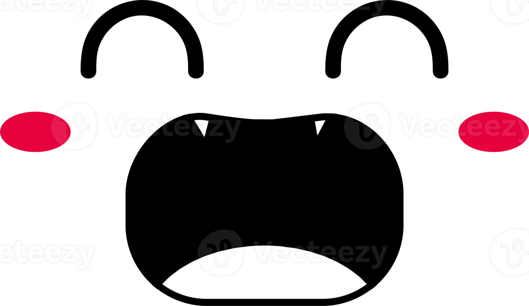 Happy face emoji illustration on transparent background. png