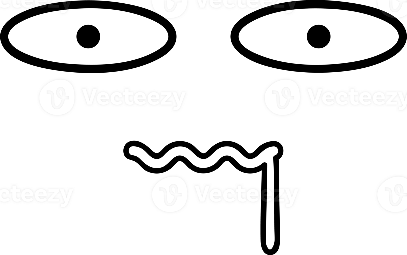 Cartoon silly face emoji illustration on transparent background. png