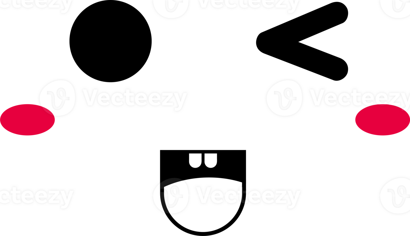 Wink face sticker illustration on transparent background. png
