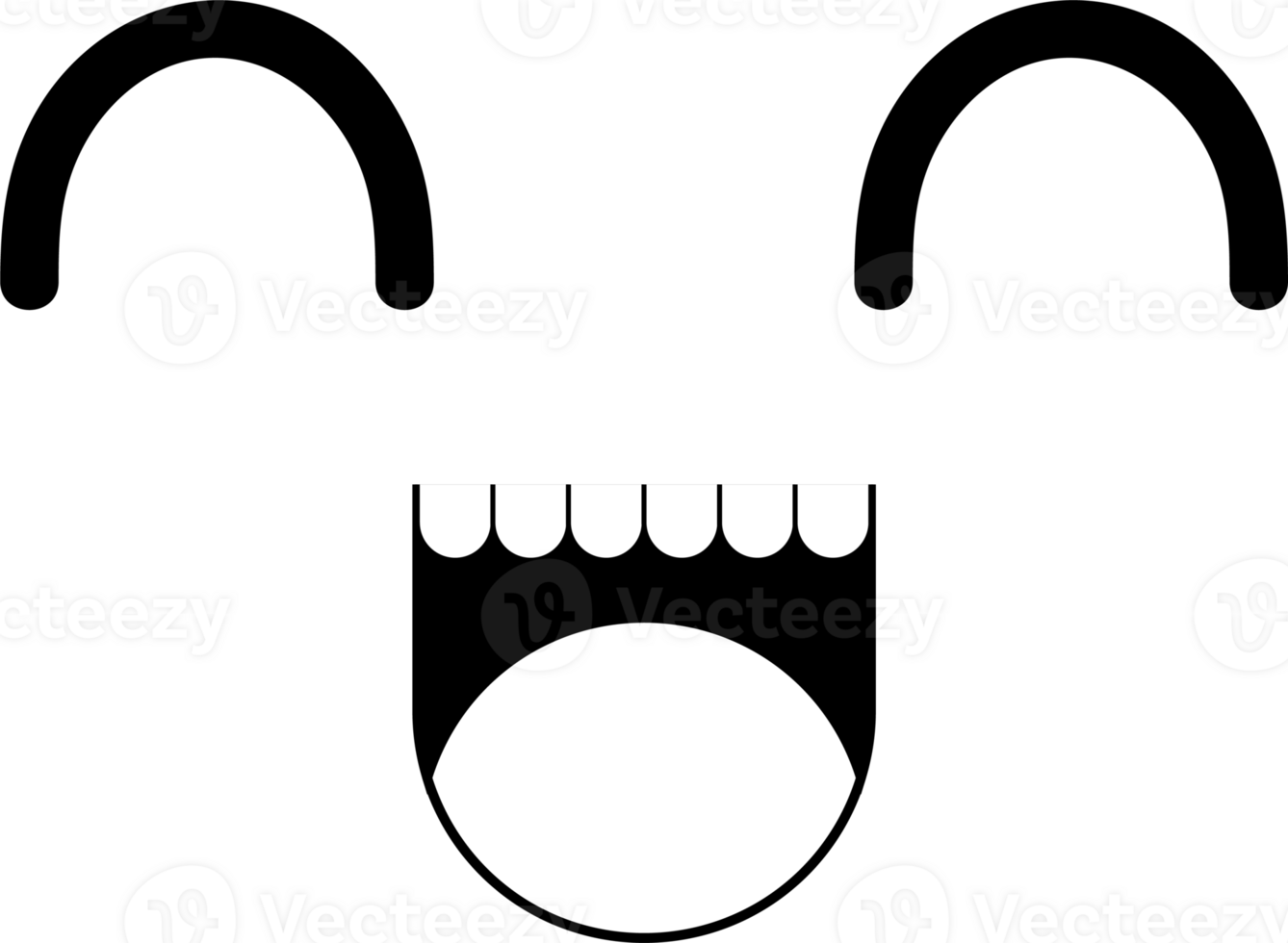 Happy face sticker illustration on transparent background. png