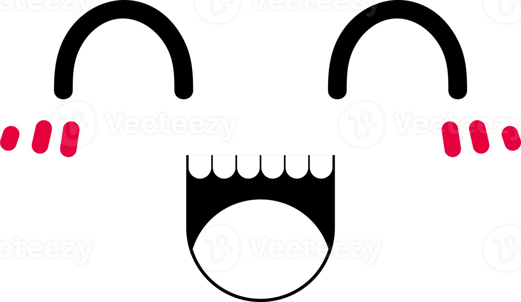 Happy face sticker illustration on transparent background. png