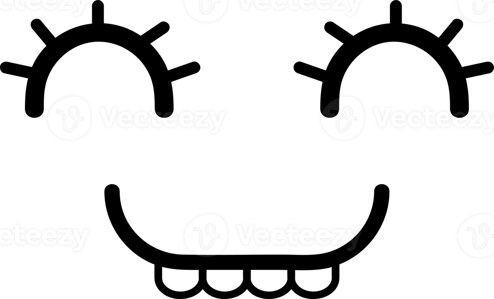 Smile face emoji illustration on transparent background. png