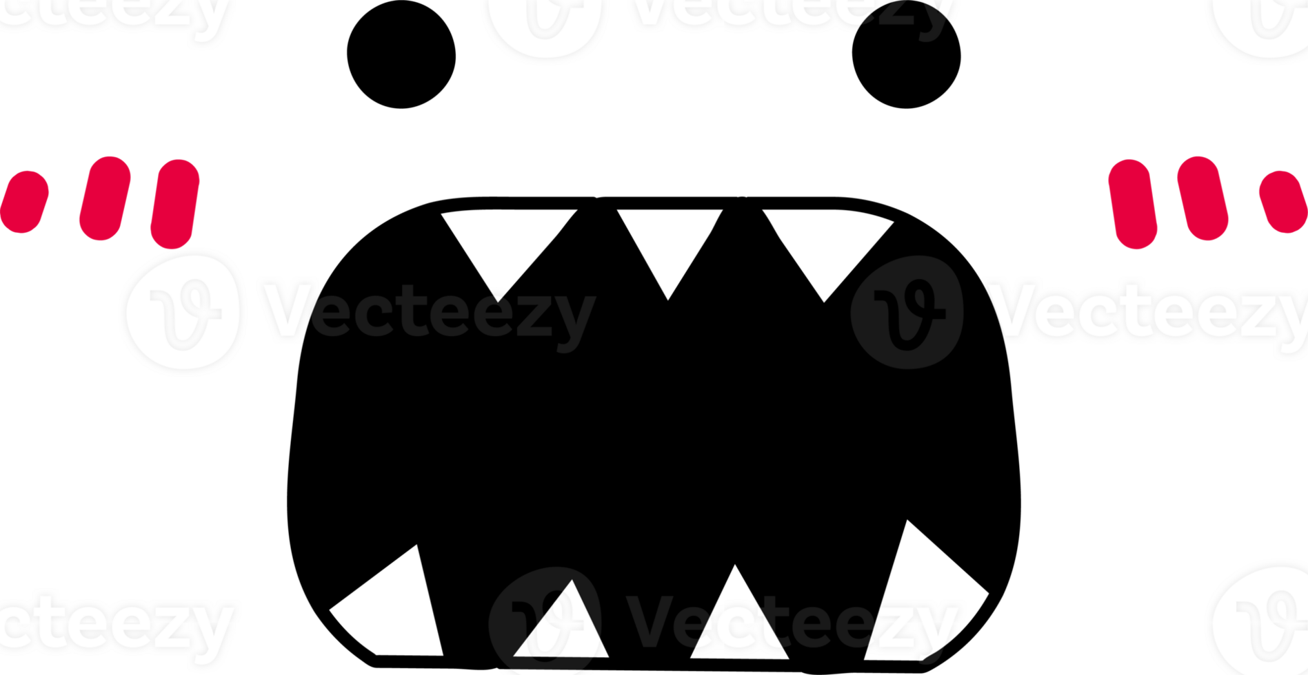 Excited face emoji illustration on transparent background. png