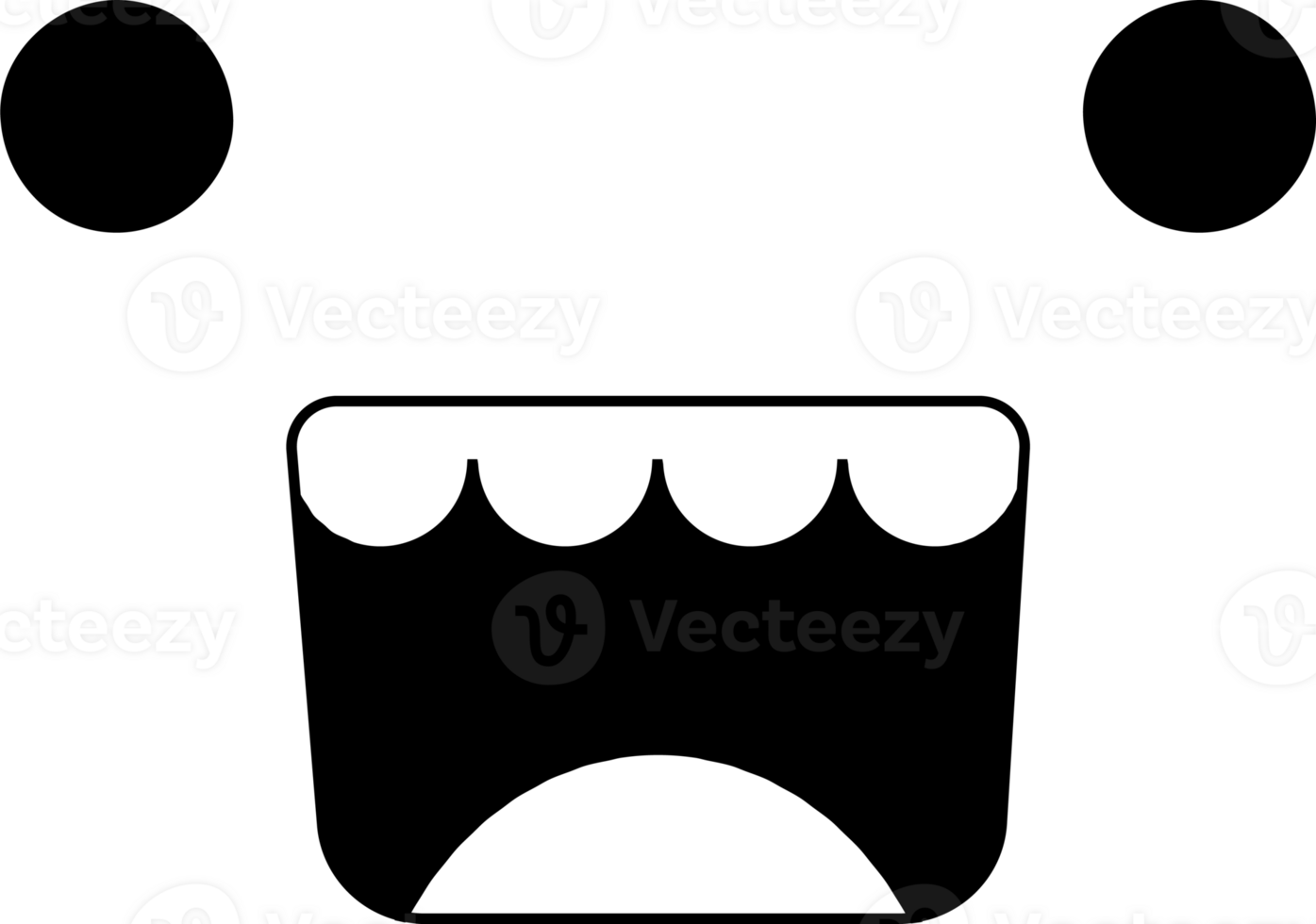 Surprised face emoji illustration on transparent background. png