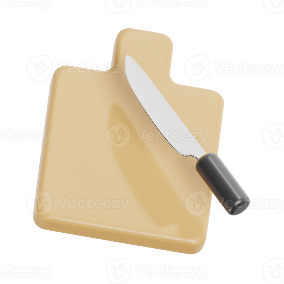chopping board 3d icon, transparent background png