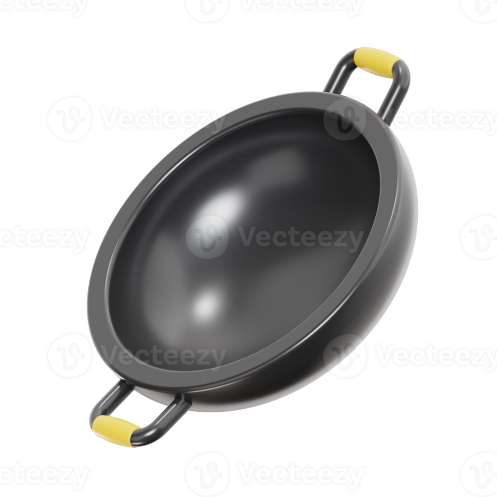 frying pan 3d icon, transparent background png