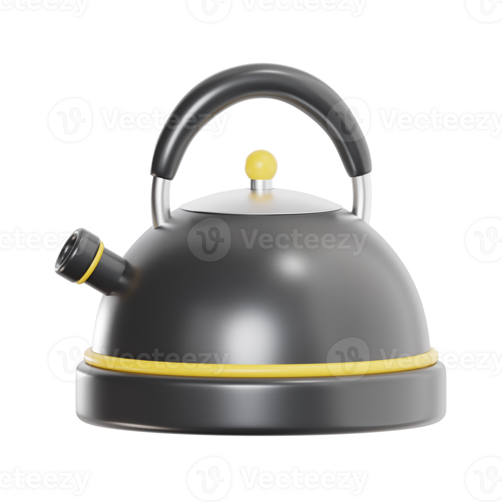 tea pot 3d icon, transparent background png