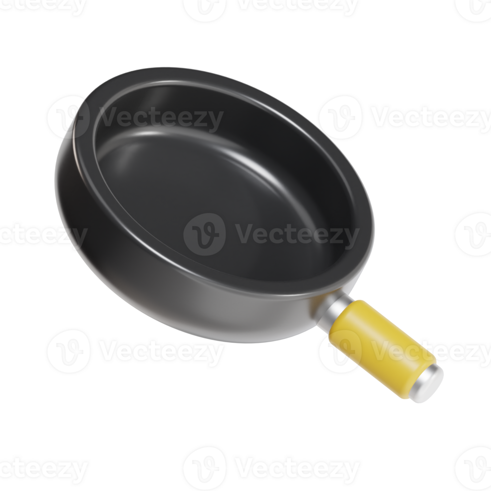 frying pan 3d icon, transparent background png