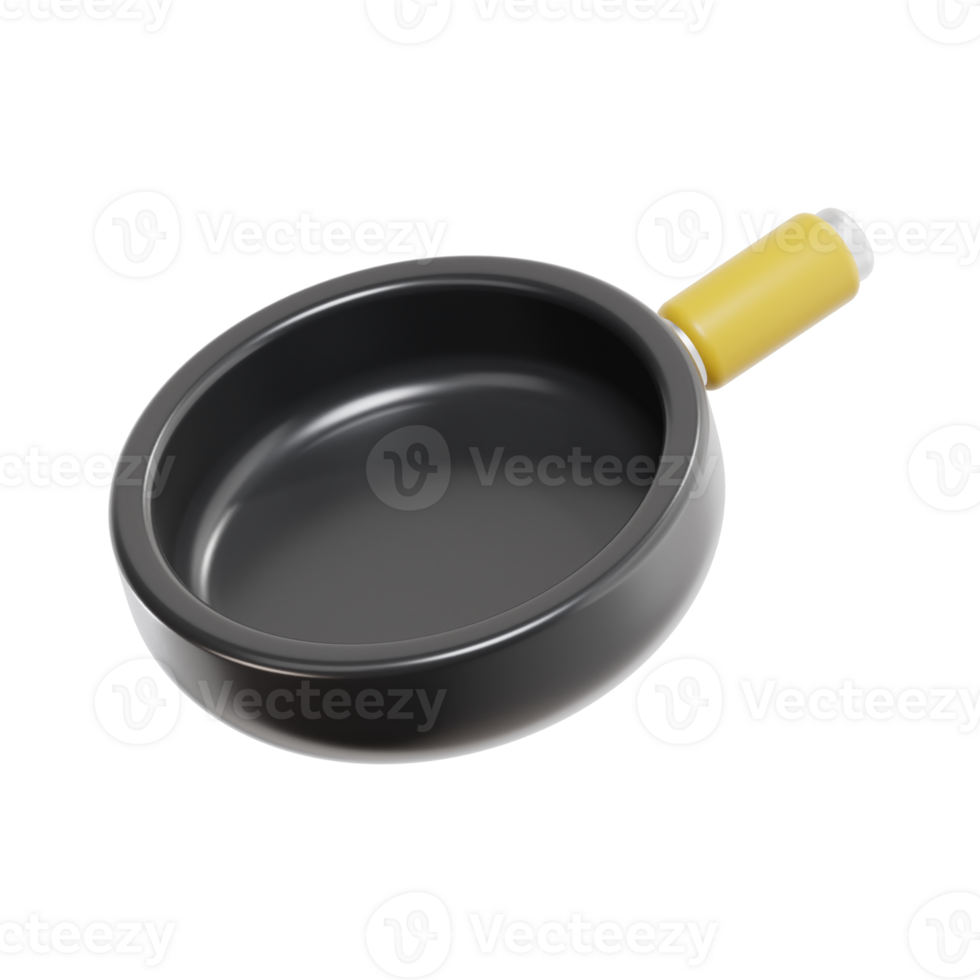 frying pan 3d icon, transparent background png