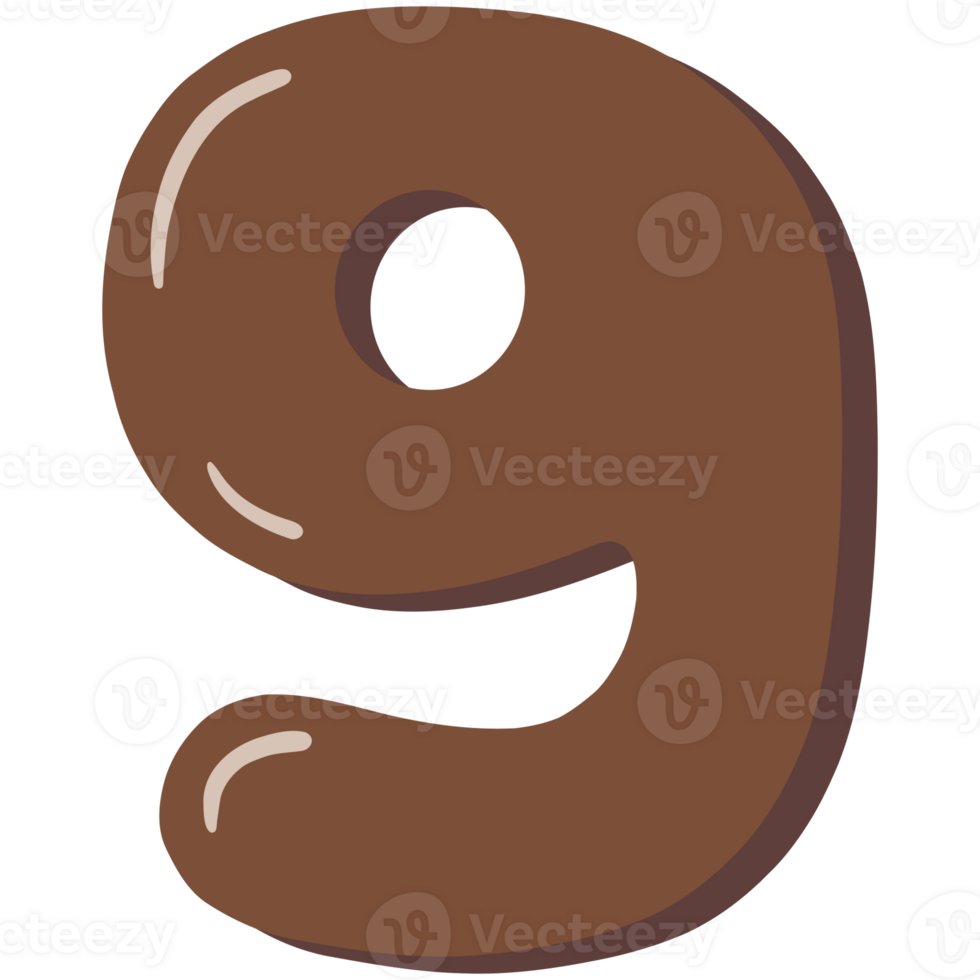 Font number nine three symbols brown png