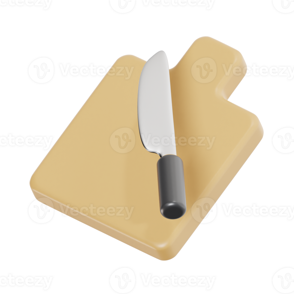chopping board 3d icon, transparent background png