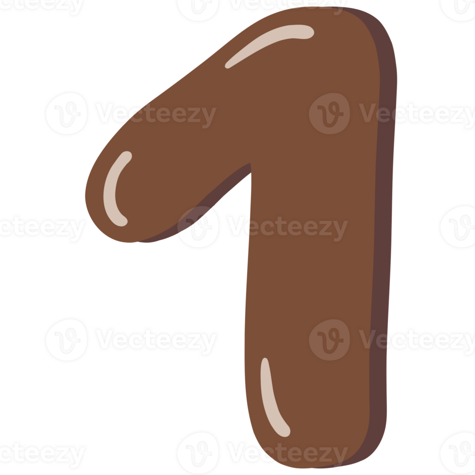 Font Number One Symbol Brown png