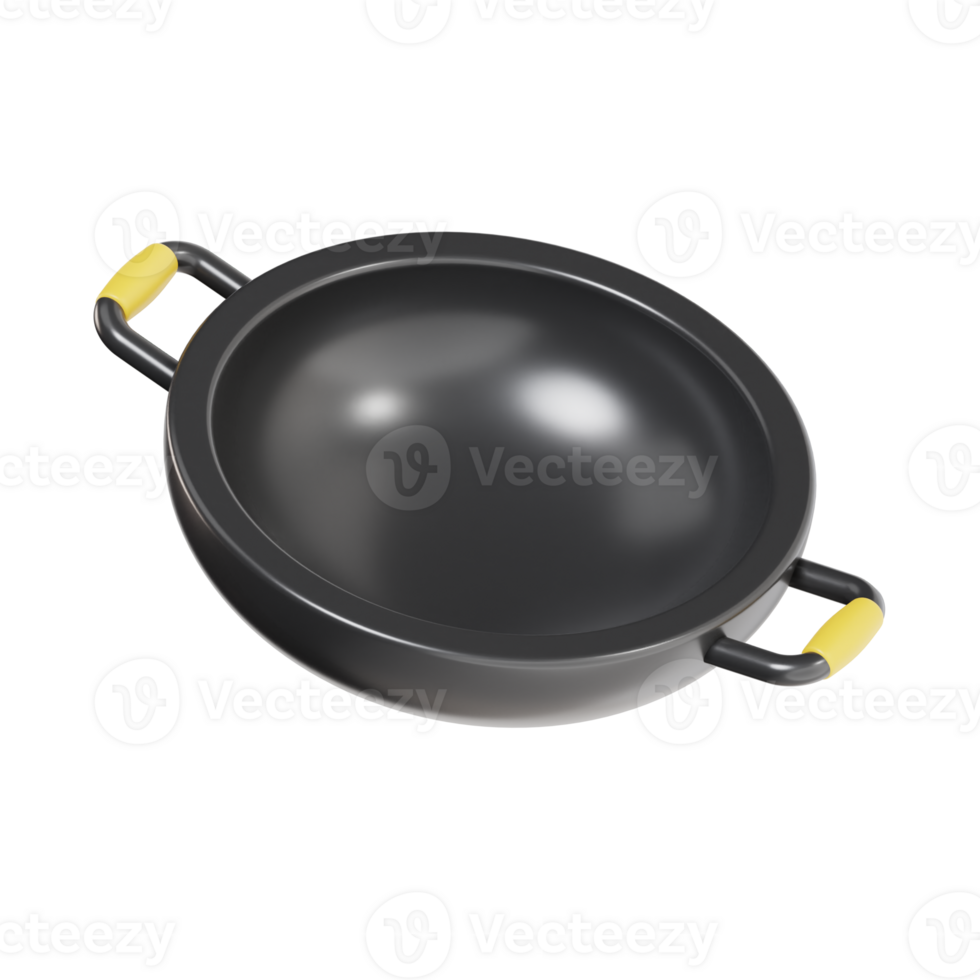 frying pan 3d icon, transparent background png