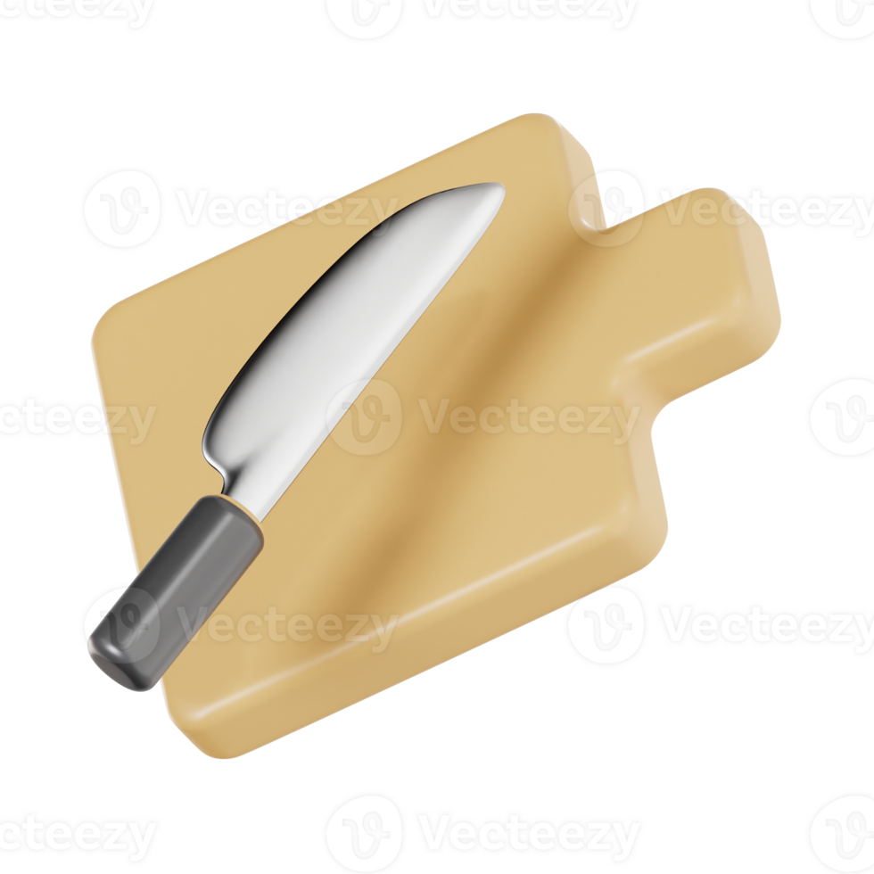 chopping board 3d icon, transparent background png