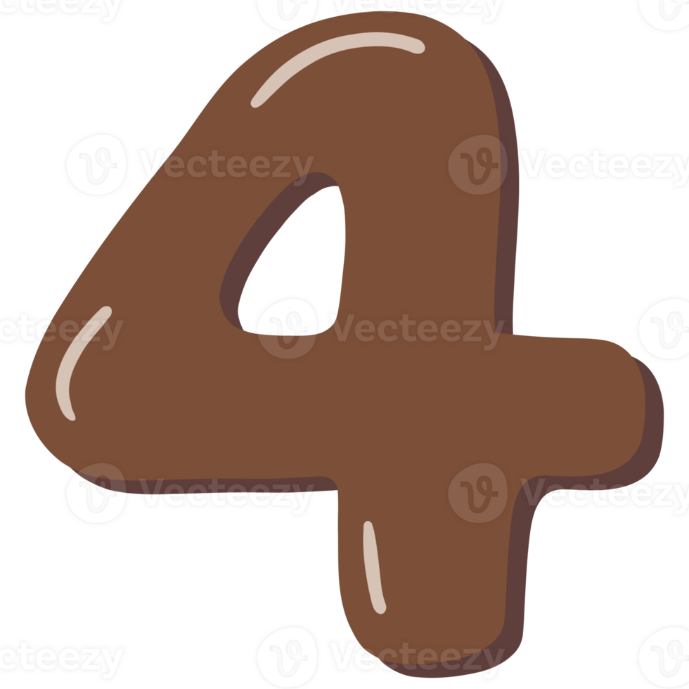 Illustration of the number four letter png