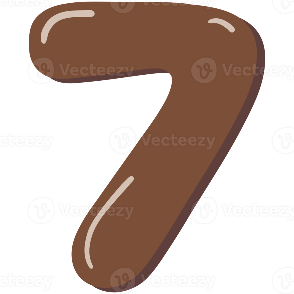 Font Number Seven Symbol Brown png