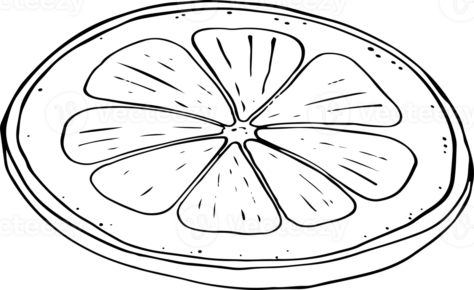 Lemon fresh juice mint summer hand drawn scribble doodle line art sketch illustration png