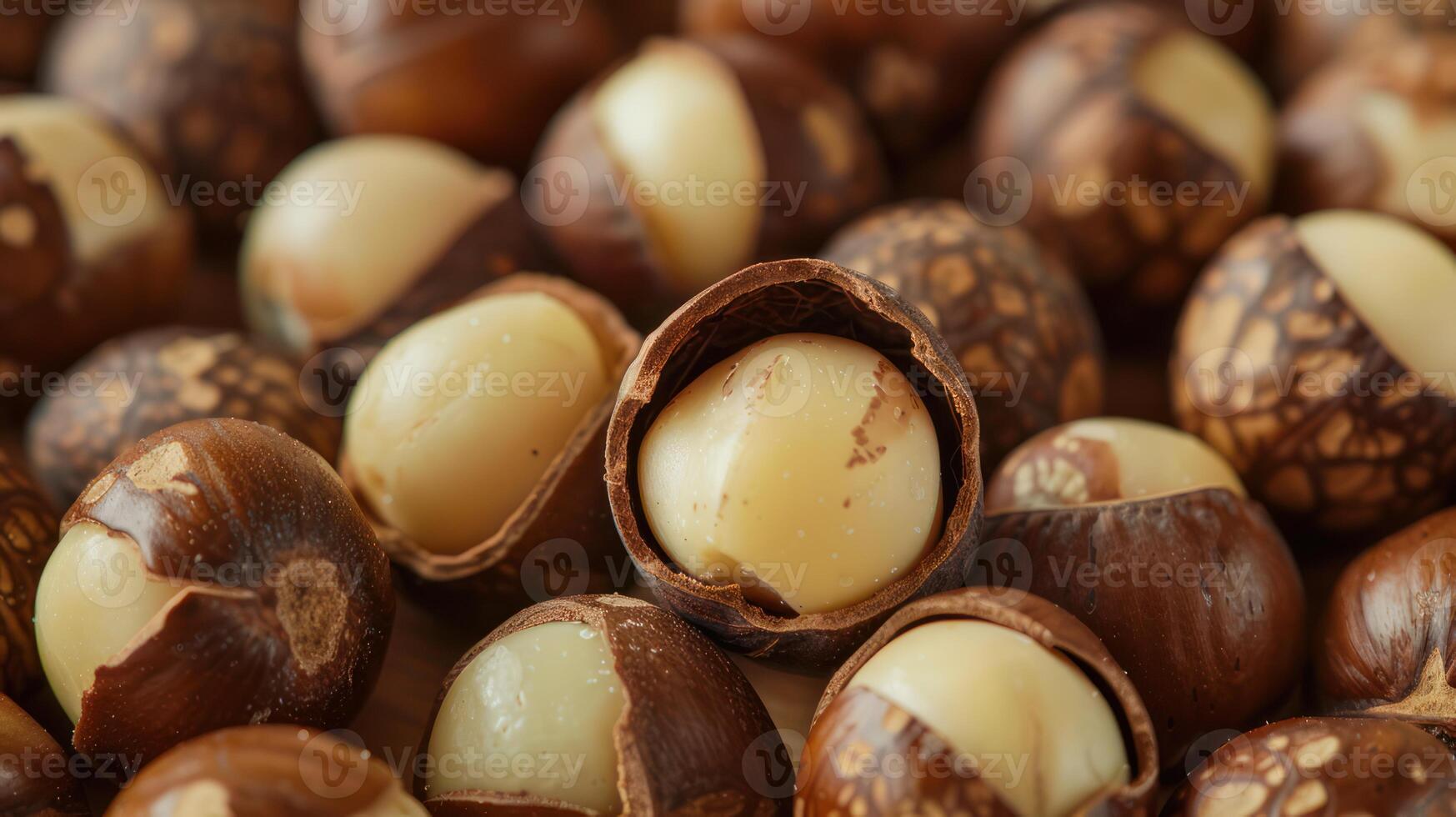 Macadimia nuts close up photo