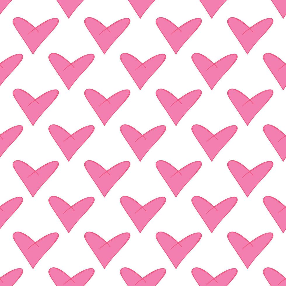 Seamless pattern with hand drawn heart doodle for decorative print, wrapping paper, greeting cards and fabric vector