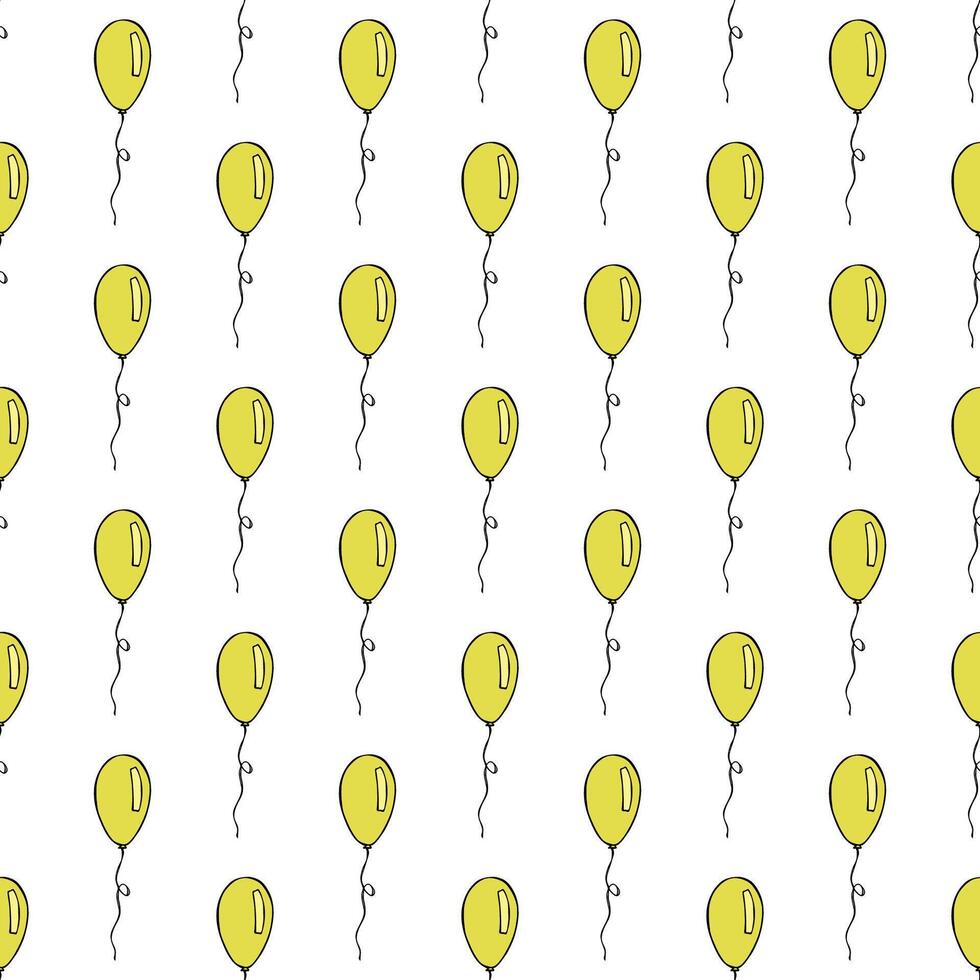 Holiday seamless pattern with flying balloon doodle for decorative print, wrapping paper, greeting cards, wallpaper and fabric vector