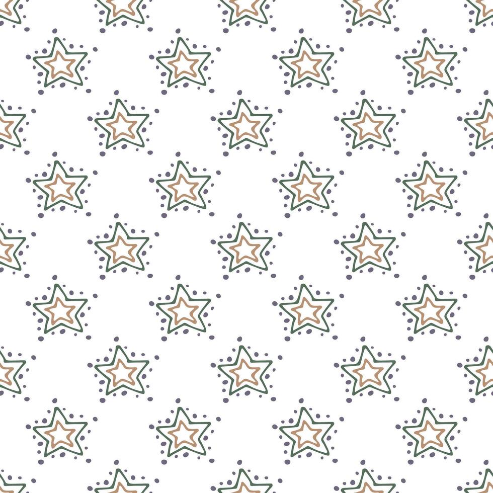 Seamless pattern with cute stars doodle for decorative print, wrapping paper, greeting cards, wallpaper and fabric vector