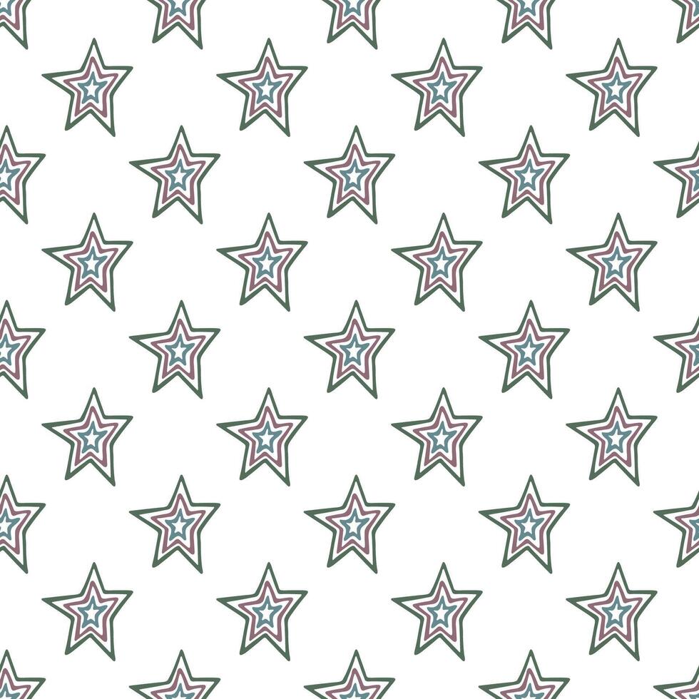 Seamless pattern with cute stars doodle for decorative print, wrapping paper, greeting cards, wallpaper and fabric vector