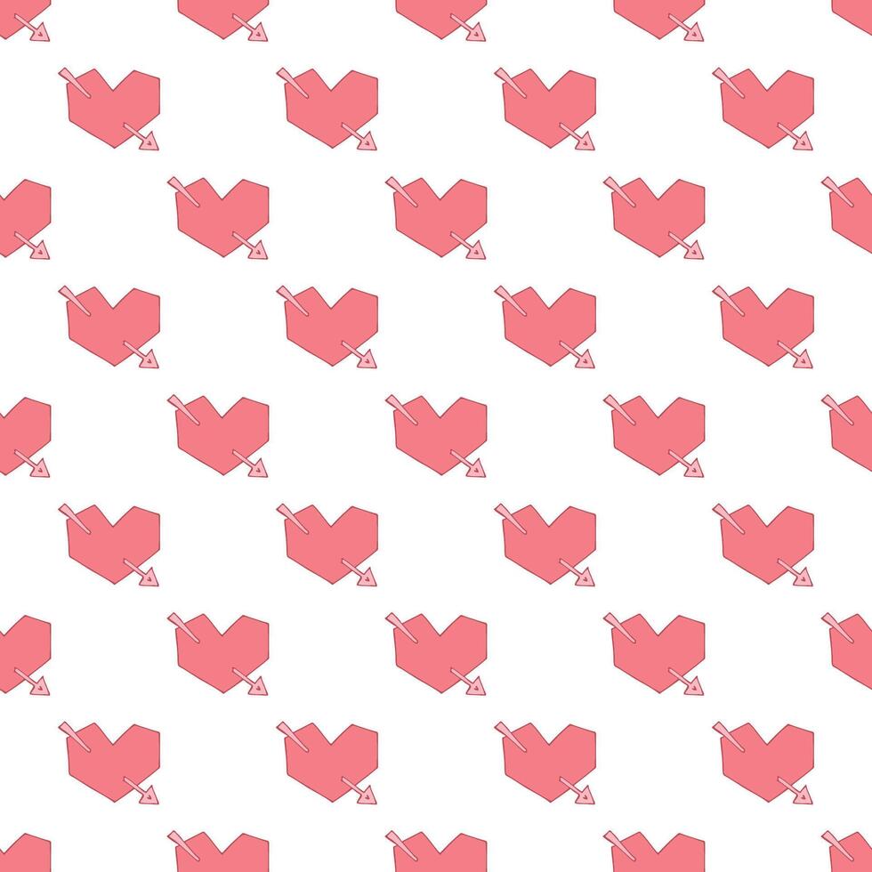 Seamless pattern with hand drawn heart doodle for decorative print, wrapping paper, greeting cards and fabric vector