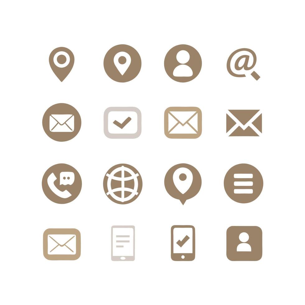 Contact Icon Set Collection Illustration vector