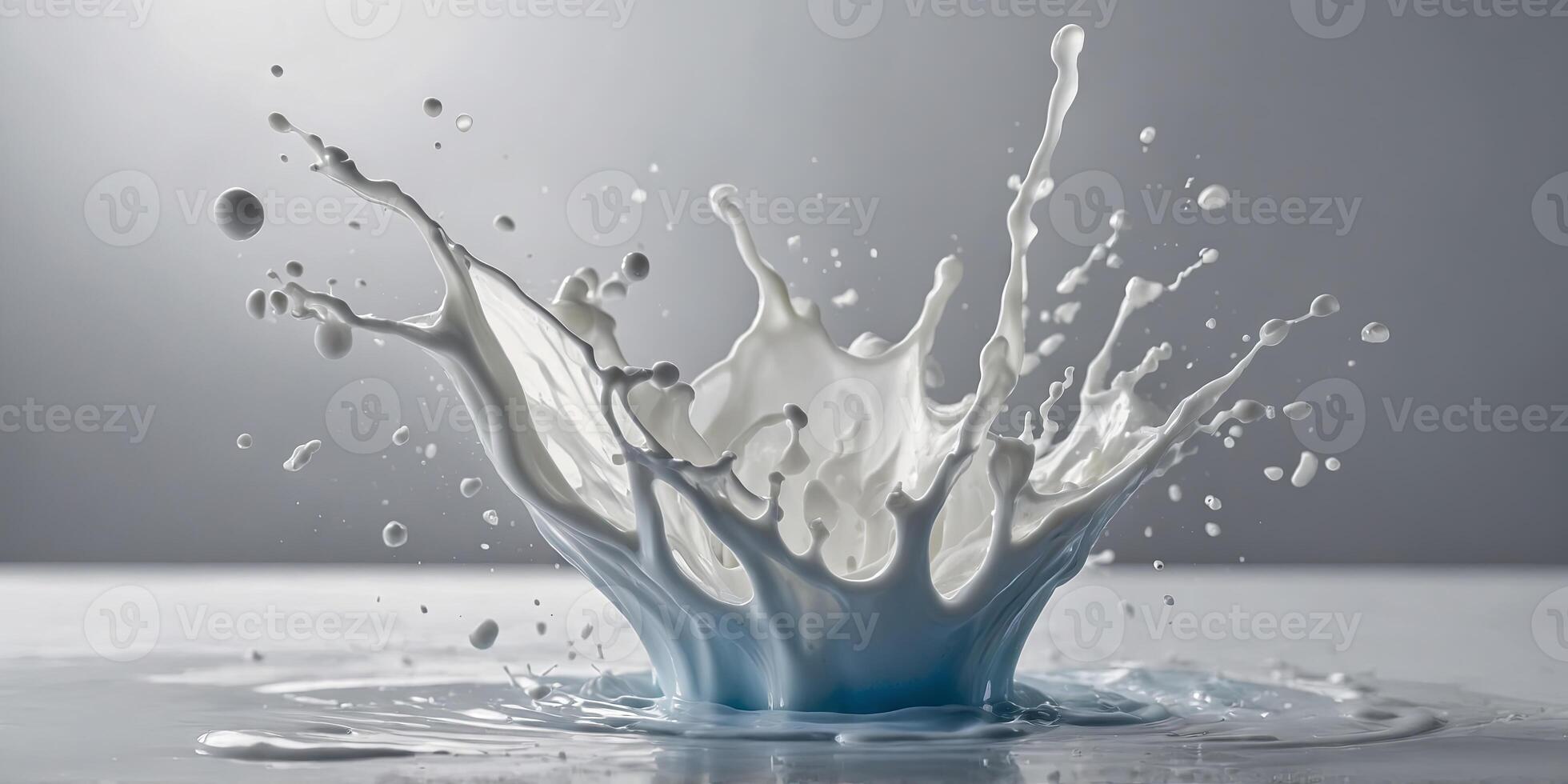 Milk splash cream in motion ,white liquid abstract background fresh and clean white, close-up for ads banner. photo