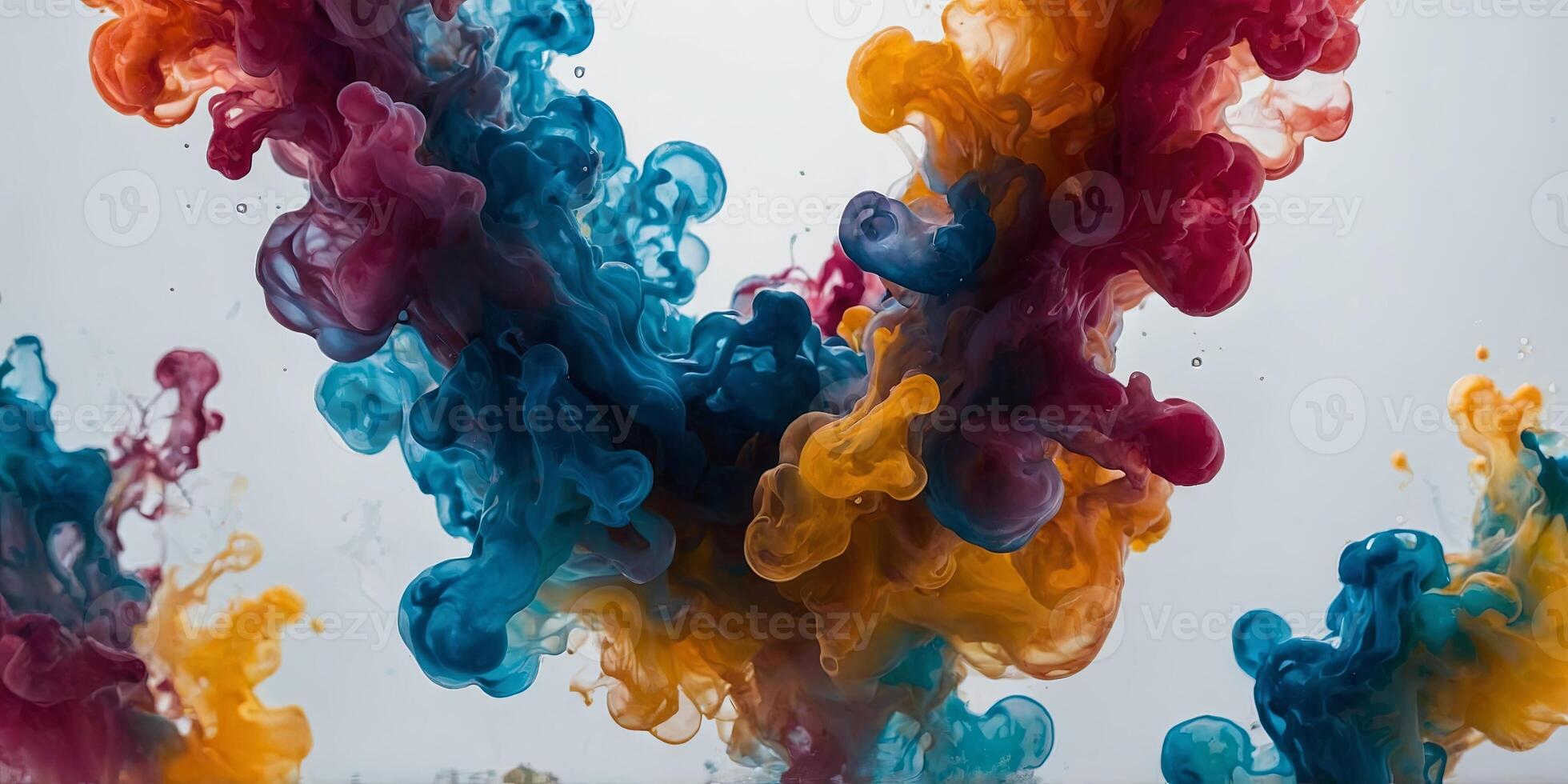 abstract background of multicolored ink in water close-up. photo