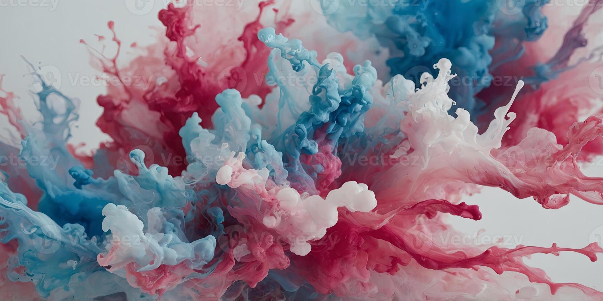 a mixture of white, pink, and blue ink is mixed together to create a multicolored abstract background. photo
