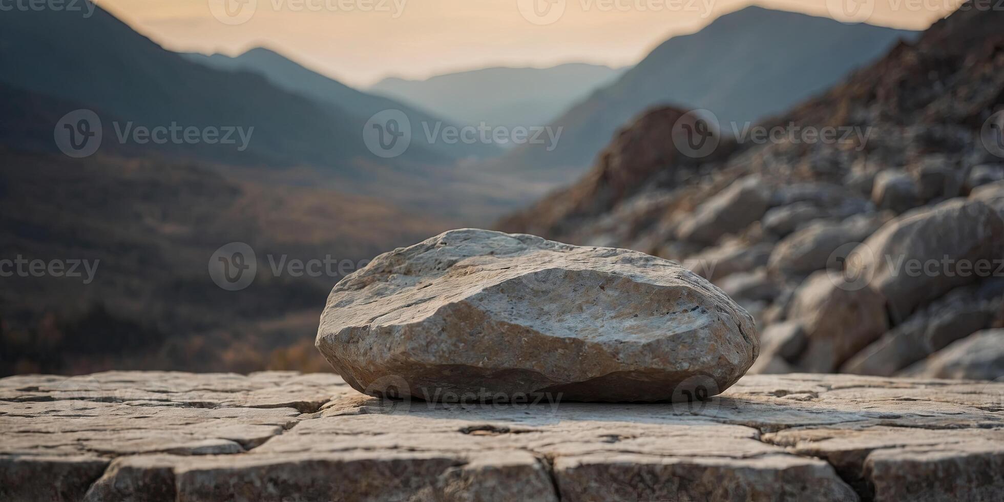 Stone and Rock podium background, minimalist mockup for product display or showcase. photo