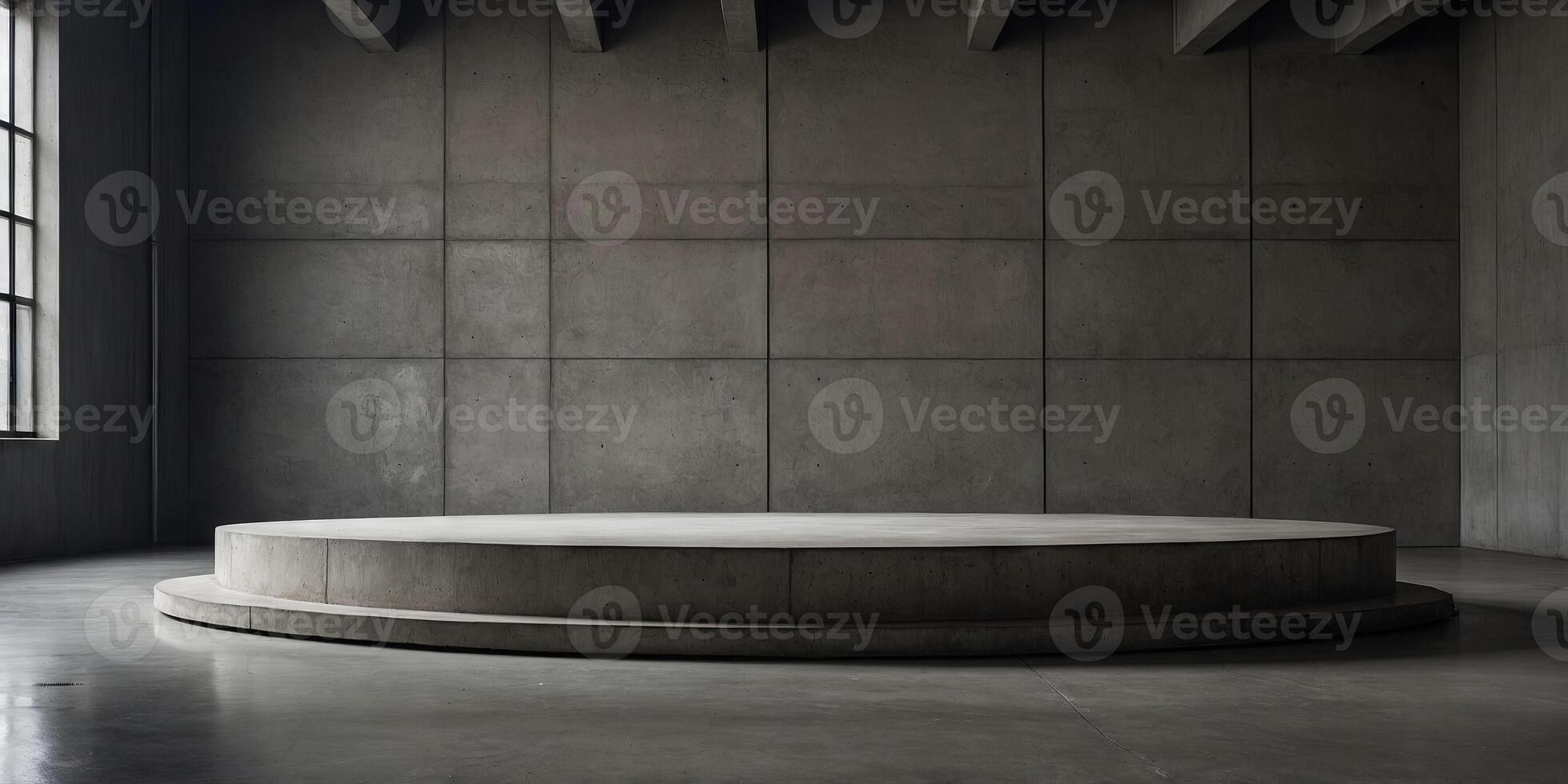 brutalist concrete podium background for product display. photo
