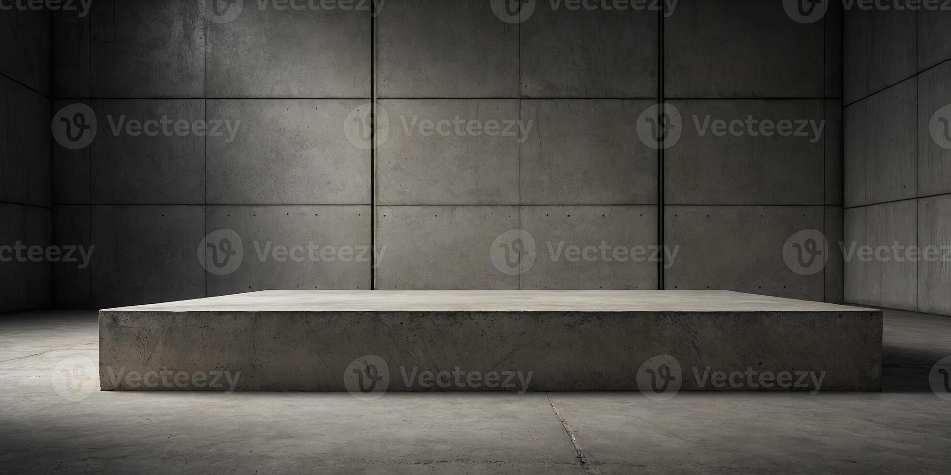 brutalist concrete podium background for product display. photo