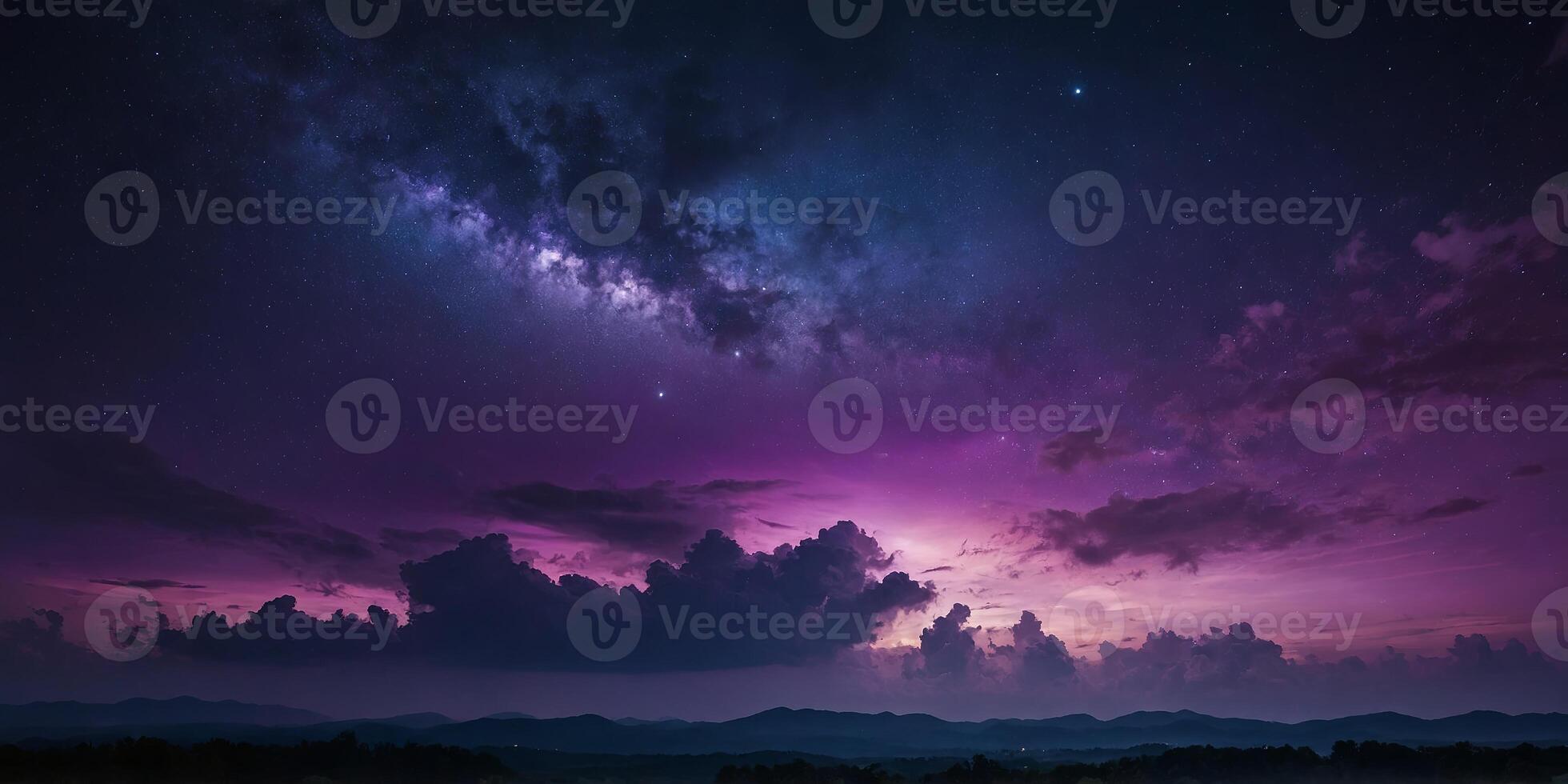 abstract purple night sky with clouds background. photo