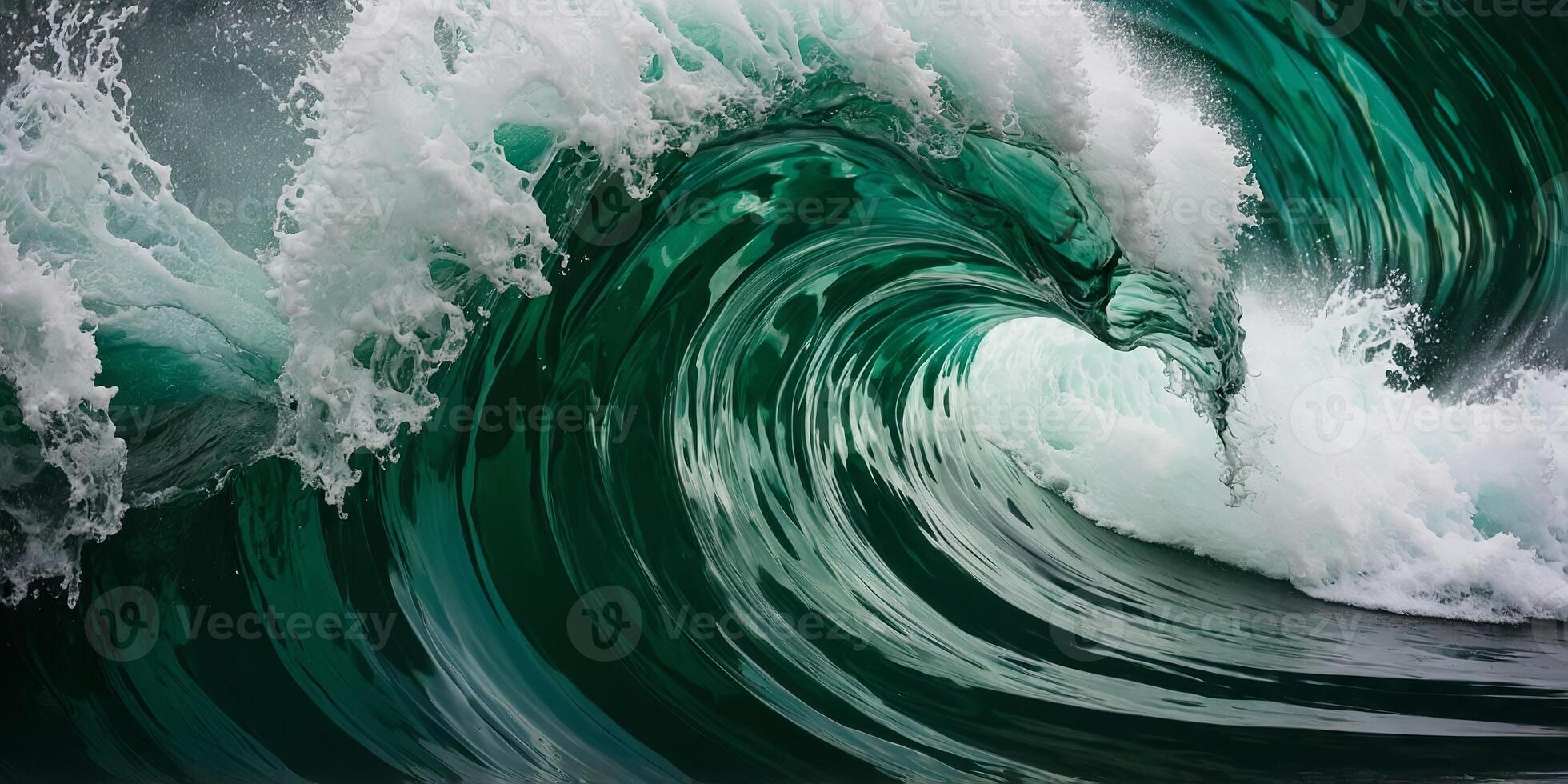 abstract green and white wave background. photo