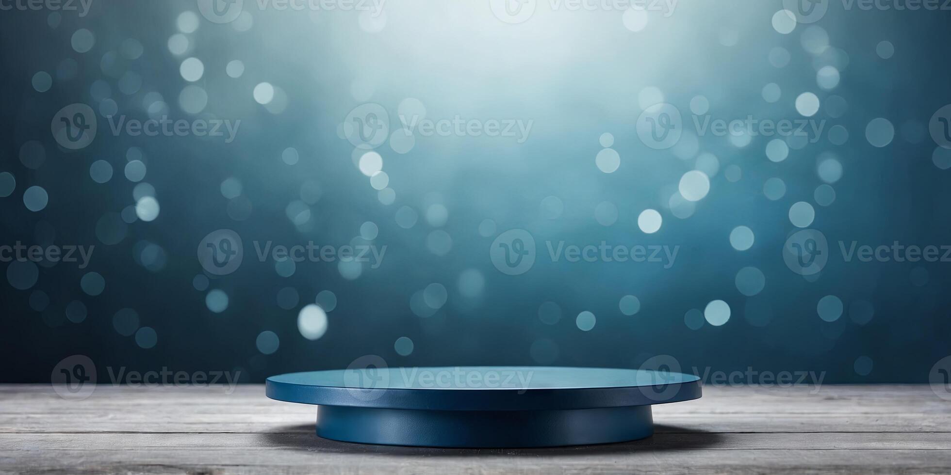 product display soft blue podium for product presentation. photo