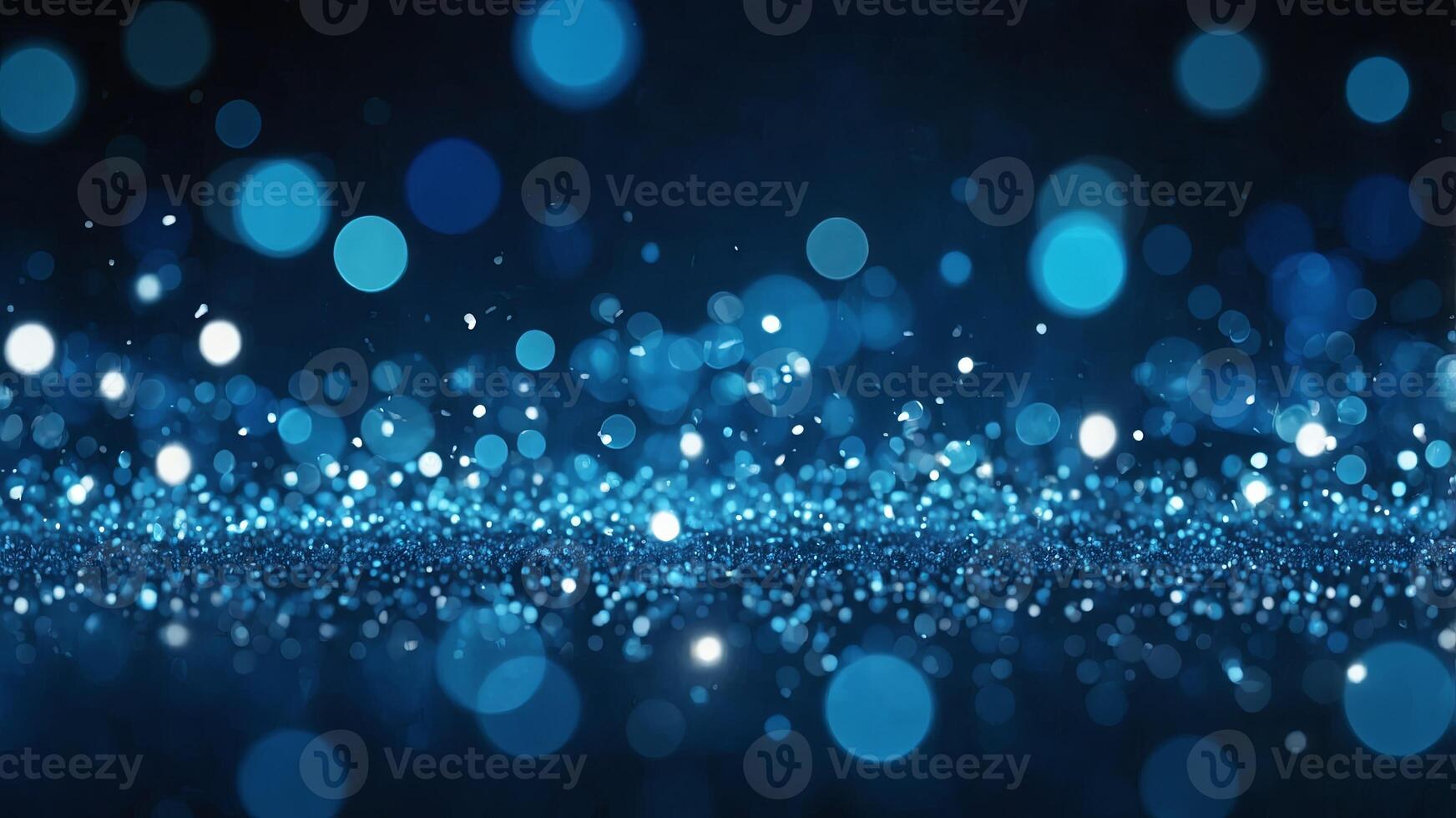 view of beautiful blue bokeh light effect design. . photo