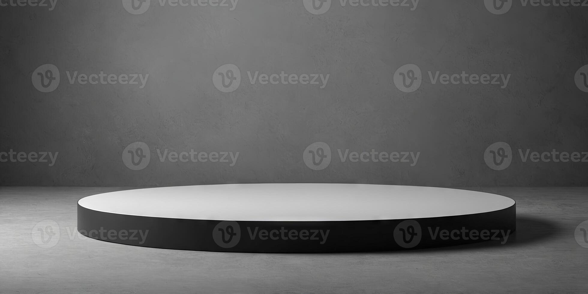 platform Podium Display Mockup Minimal mockup for product showcase banner in colors Modern promotion Geometric shape background with empty space Black and white colors. photo