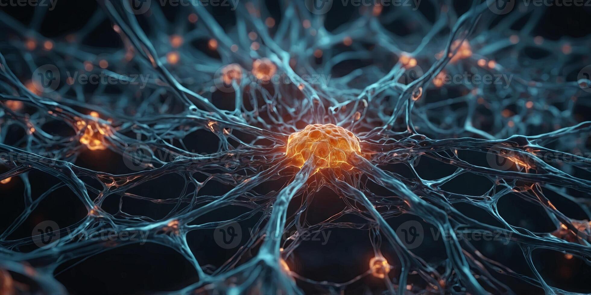 Abstract background of high tech process involving linked cells in the neural network concept. . photo