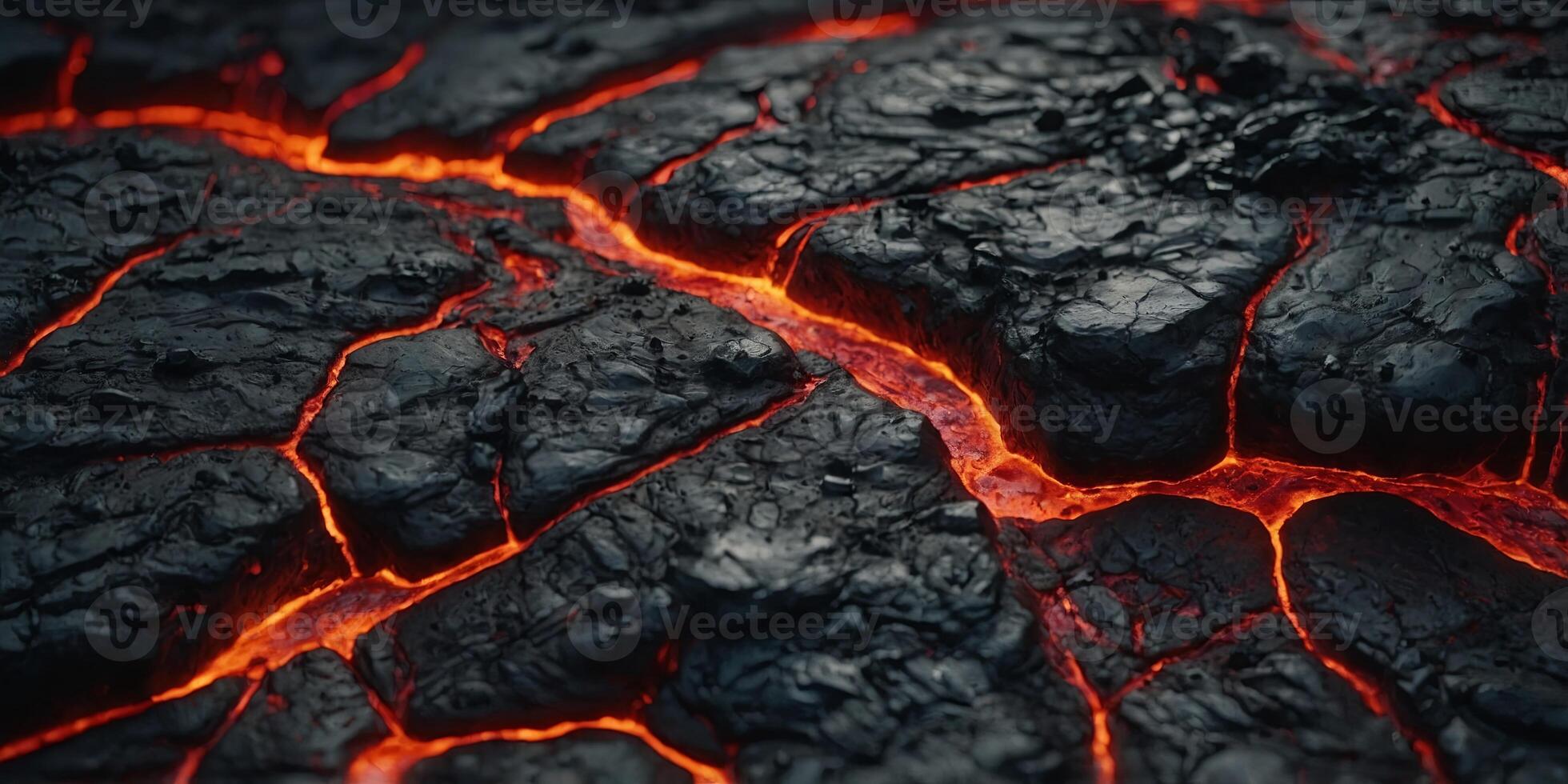 Abstract background of extinct lava with red gaps. . photo