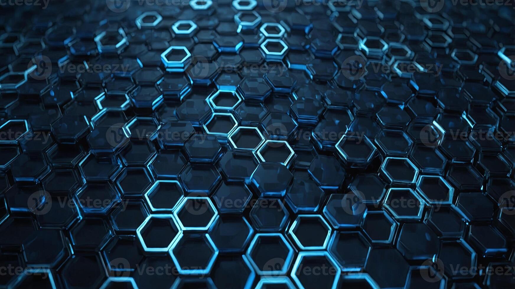 Abstract blue hexagon background Technology and science concept. photo