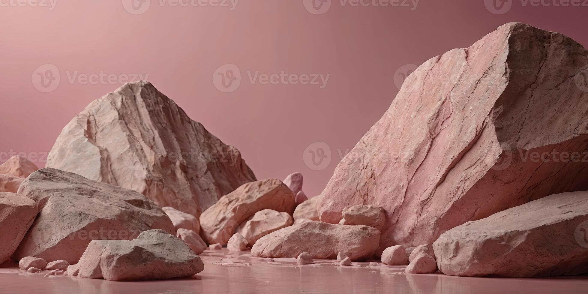 Abstract rock background for cosmetic product display, pastel pink background. . photo