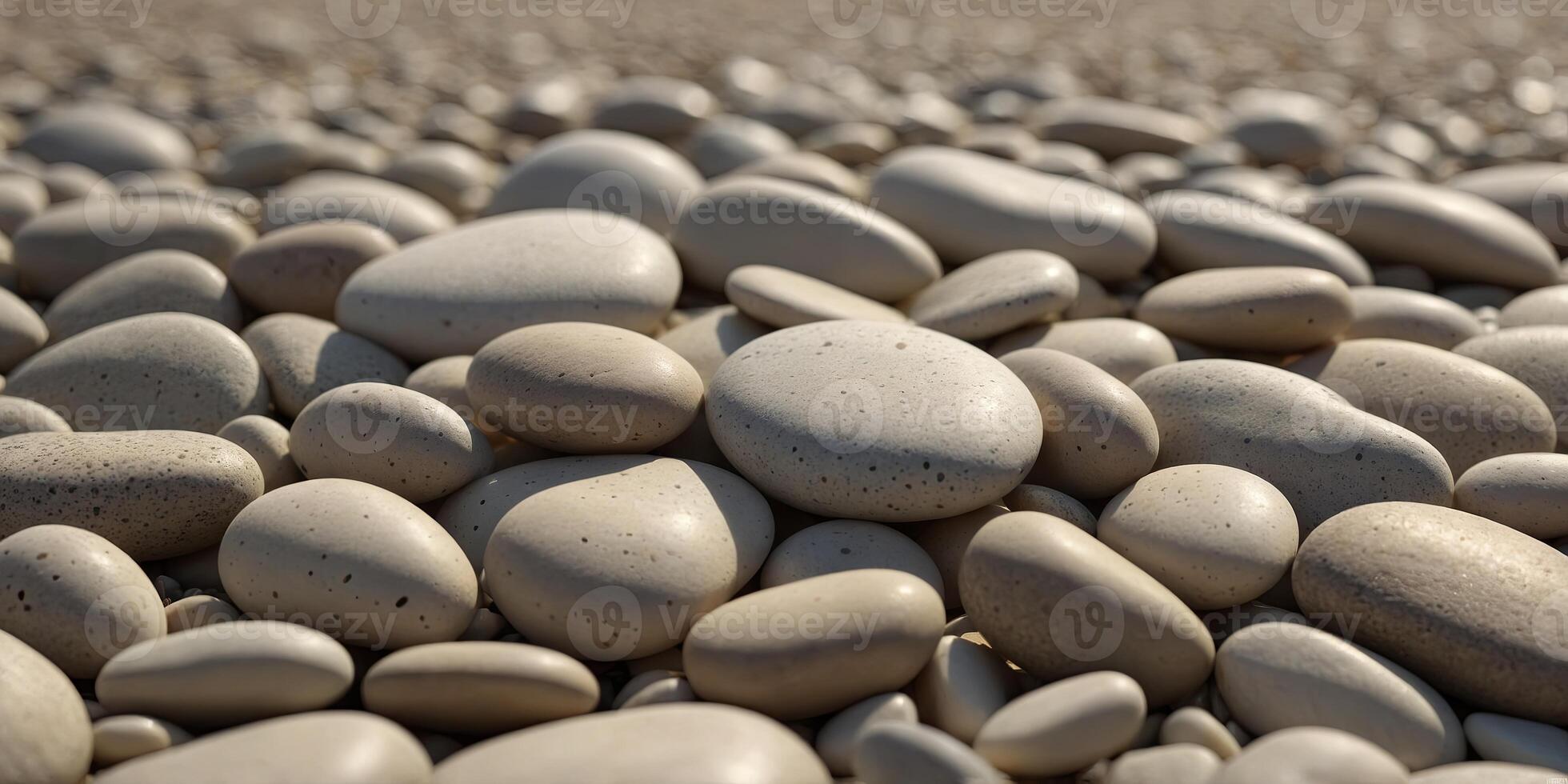 A highresolution image showcasing a serene background of smooth, rounded pebbles in soft, beige hues, embodying a minimalist and aesthetic concept perfect for calm and soothing designs. . photo