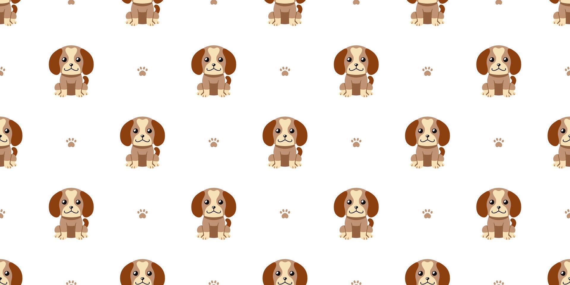 Cartoon character cute dog seamless pattern background vector