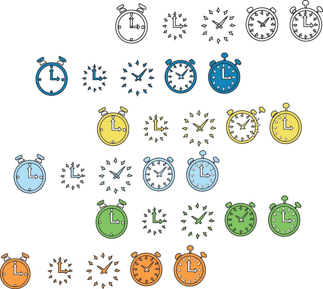 set time icons vector