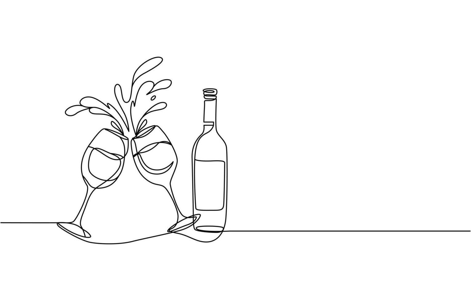 glass of champagne or wine glass line art style illustration eps, Winehouse Continuous Line Illustration, Glass of wine in continuous line art drawing style. Minimalist black line sketch. vector