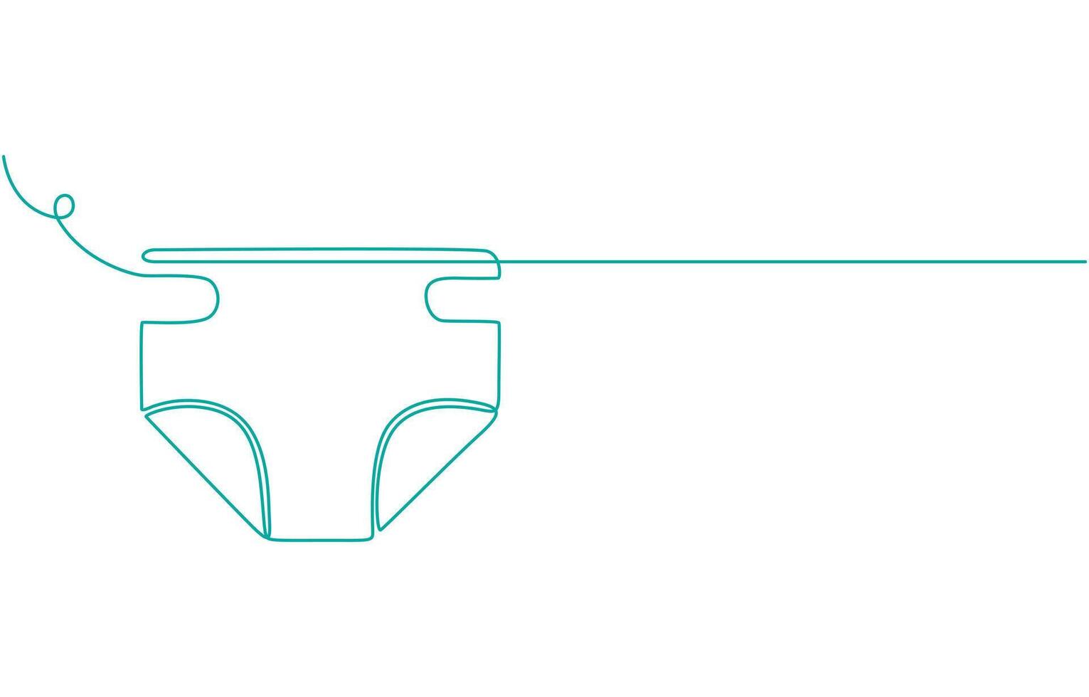continuous line drawing. Line art, drawing baby diapers. vector