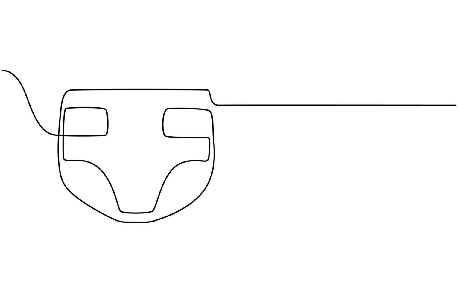 continuous line drawing. Line art, drawing baby diapers. vector